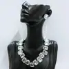 Popular Europeo y Americano Exagerado Full Diamond Accesible Lujo Retro Rhinestone Collar Gargantilla de Moda para Mujer Collar Personalizado