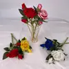 Decoración de Flor Artificial Rosa con Borde Rizado, Adorno de Flor Artificial, Centro de Mesa, Flor Eterna para Sala de Estar, Rosa de Flor Falsa