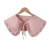Chal Pequeño de Encaje Dulce Retro para Combinar con Todo Cuello de Muñeca de Encaje Doble Otoño e Invierno Cuello Falso con Suéter Suéter