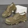 Zapatos de trabajo nuevos 2026, zapatos de lona casuales y duraderos, zapatos de caña baja estilo Martin, zapatos para hombre de moda estilo británico con suela gruesa
