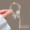 Novo Estilo Chinês Novo Clipe de Cabelo Bola de Flores Feminino Asas Borla Fivela de Rabo de Cavalo Parte de Trás da Cabeça Adorno de Cabelo