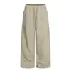 Calça Casual com Forro de Lã para Homens, Outono e Inverno, Cor Sólida, Versátil, Calça Longa Solta de Perna Larga, Vibe Tendência Estilo Americano, Bolsos Grandes, Perna Reta