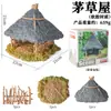 Juguetes de Casa Pequeña Transfronterizos para Niños, Juego de Imitación, Cabaña Realista de Paja de Granja, Decoraciones de Escena de Mesa de Arena de Paisaje Micro