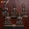 Ornamento Nepales feito à mão em Cobre Esculpido "Buda de Cinco Quadrados" Estilo Étnico para Casa Estátua em Bronze "Tathagata de Cinco Quadrados"