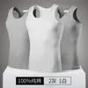 Paquete de 3 Camisetas sin Mangas 100% Algodón para Hombre, 1:1 Camiseta Interior Blanca Elástica de Canalé Fino, 40 Camisetas sin Mangas de Canalé para Hombre, Envío Rápido