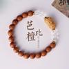 Pulsera Barbie Sándalo Genuino Sumergido Doble Círculo Aventurina Jade Negro DIY Jade Hetian Tallado Tara Buda para Hombres y Mujeres