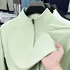 Moletom Masculino 2026 Primavera com Zíper Meio Aberto e Gola Alta, Alta Elasticidade, Caimento Solto, Respirável, Antibacteriano 7A, Camiseta de Manga Longa para Outdoor