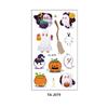 Halloween Nuevo Calcomanía de Tatuaje de Dibujos Animados para Niños Impermeable Sudor Cara de Calabaza Divertida Calcomanía de Tatuaje Temporal traje