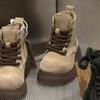 Botas Infantis para Mulheres Estilo Coreano Outono e Inverno Novas Botas para Meninas Sola Grossa Zíper Lateral Botas Curtas para Meninos Botas de Bebê