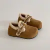Botas de Neve Retrô, Sapatos com Fivela Bordada, Sapatos Birkenstock de Cadarço, Moda Outono e Inverno, Sapatos Quentinhos de Veludo, Lã e Algodão