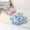 Tamanho 28-33 Sandálias de Verão Brilhantes com Luz para Meninas Sapatos de Princesa Infantis Sapatos de Menininha 6090