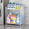 Prateleira de Armazenamento para Banheiro Prateleira para Detergente de Lavanderia Armazenamento Lateral de Máquina de Lavar Carrinho de Piso para Banheiro Varanda