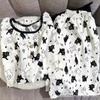 Pijama Lindo de Kt Cat para Mujer Verano Algodón Nube Manga Corta Shorts Niñas Cuello Redondo Pulóver Se Puede Usar Fuera Conjunto de Ropa para el Hogar