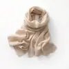 Cachemira Otoño/Invierno 2026 Nuevo Bufanda Larga de Punto Grueso Abrigadora Hueca de Color Sólido de Alta Gama para Mujer con Protección para el Cuello