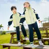 Uniformes Clásicos Estilo Británico, Uniformes de Escuela Primaria, Trajes Deportivos de Cuatro Piezas para Niños de Primavera y Otoño, Uniformes Verdes de Jardín de Infancia
