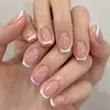 Estilo Ins Manicure Francesa Nude Suave Patch Multicor Contrastante Usável Clareador de Unhas Patch para Unhas Reutilizável