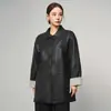 Chaqueta auténtica de cuero genuino Haining para mujer, nueva colección primavera/otoño 2026, chaqueta de cuero de oveja de longitud media, estilo moderno