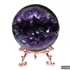 Amuleto de escritorio desmagnetizador de pulsera de bolsa de dinero de cuenco de riqueza de racimo de amatista de sonrisa abierta de amatista natural uruguaya