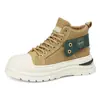 Zapatos de trabajo de lona retro de caña alta, nueva colección de otoño para hombre, de talla grande para cruzar la frontera, suela gruesa para exteriores, zapatos casuales antideslizantes