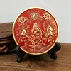 Adornos de Escritorio de Latón de la Ciudad de Shanhai de las Cuatro Bestias Divinas Shi Gan Dang Adornos de Cabeza de la Suerte Decoraciones para Sala de Estar Estudio Entrada