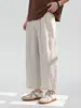 Pantalones de Lino de Nueve Puntos para Hombre Pantalones de Verano Estilo Chino para Hombre Pantalones Casuales Rectos Sueltos Pantalones de Pierna Ancha Nuevo Estilo 2026
