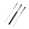 Pluma aplicadora de pegamento para decoración de uñas al por mayor transfronteriza, pluma de fototerapia de cabeza plana con cerdas de colores, pincel para decoración de uñas con mango individual negro y blanco