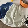 Calças Cargo Casuais para Meninos Infantis 2026 Inverno Novo Estilo Roupas para Meninos Bebê Estilosas Calças Longas Espessas com Pelúcia