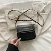 Mini Bolso de Cadena de Bolas Doradas Estilo Coreano Bolso Cuadrado Pequeño Colorido de Moda para Mujer Bolso Pequeño Simple con Solapa para Hombro Cruzado Bolso de Mujer