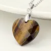 Joyería para el Día de San Valentín Collar con Colgante de Corazón de Piedra Natural Multifacética para Mujer Collar de Acero de Titanio de Alta Gama Joyería Transfronteriza