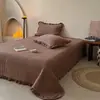 Colcha de Cama Liso Colorido de Lã de Leite Francesa Conjunto de Quatro Peças Cama de Casal Capa de Edredom Plus Veludo Lençol de Cama Acolchoado com Enchimento de Algodão Conjunto Quente de Inverno