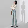 Jeans Acampanados Azul Claro para Mujer, Nuevo Estilo de Invierno, Para Chicas Petite Picantes, Tiro Alto, Adelgazantes, Lavado Retro, Pantalones de Pata de Elefante, Modernos