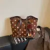 Bolso tote de lunares para mujer, nuevo bolso de hombro de lona estilo retro coreano 2026, gran capacidad, versátil y simple para ir al trabajo