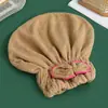 Touca de Veludo Coral para Secar Cabelo Feminino, Touca Princesa com Laço, Toalha Absorvente para Secar Cabelo Infantil, Fofa