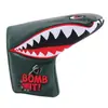 Funda para Putter de Golf, Funda para Cabeza de Eje Recto, Tapa para Cabeza de Putter, Exquisita Tapa Bordada Personalizada para Palo, Estilo Velcro Negro