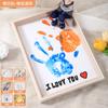 Moldura para fotos de casal com impressão de mão, faça você mesmo, mesa com almofada de tinta colorida, pintura, presente chinês de dia dos namorados para namorado e namorada, aniversário