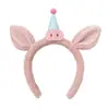 Diadema de Peluche con Cabeza de Oso y Cerdo Linda para Otoño e Invierno 2025 Nuevo Invierno Tarjeta para el Cabello para Lavarse la Cara Adorno para la Cabeza Infantil Divertido