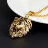 Pendente Masculino Moda Aço Titânio Diamante Cabeça de Leão Colar Masculino Joias de Moda Masculina Cool HOP201