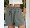 2026 Shorts de Verão Novos de Cor Sólida, Largos, Casuais, de Moda, de Cintura Alta, Europeus e Americanos, para Mulheres, Amazon Europeia e Americana