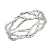Pulsera de Acero de Titanio, Nuevo Modelo de Nicho, Popular en Europa y América, Transfronteriza, Color Acero, Calada, Pulsera de Metal Cuadrada para Niña