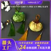 Bolsita de Seda con Borla Personalizada Hoja de Bambú Palacio, Accesorios Hanfu, Adorno Colgante para Coche, Bolsita de Ajenjo, Bolsita de Brocado, Bolsita Vacía