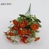 Flores margaridas artificiais de seda com 5 pétalas e 19 cabeças, buquê de girassóis multicolorido, arranjo floral para casa, decoração de casamento, flores artificiais