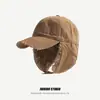Gorro de Felpa de Color Sólido Estilo Americano con Protección para las Orejas Invierno Unisex Retro Coreano Gorro de Piloto Moderno Fresco Cálido Gorro de Esquí