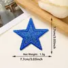 Parche Bordado de Estrella de Cinco Puntas con Purpurina de Nuevo Estilo, Accesorios de Ropa y Equipaje de Venta Caliente Transfronteriza, Parche Decorativo Termoadhesivo