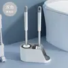 Juego de cepillo para inodoro transfronterizo, cepillo para inodoro de silicona tres en uno para baño, cepillo para inodoro de limpieza doméstica creativo TPR