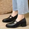 Sapatos Mary Jane retrô estilo francês, com sola macia e salto grosso, nova coleção de outono, design versátil de bico fino, adequados para o trabalho e o uso diário, sapatos de couro de salto alto para mulheres
