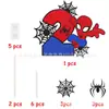 Decoración de pastel de cumpleaños de Spider-Man transfronteriza, tarjeta de pastel para fiesta temática de superhéroes con brillo de doble cara