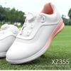 Zapatos de Golf PGM para Mujer Degradado Impermeable Microfibra Antideslizante Ligeros Perilla Cómodos Amortiguación Zapatos Sin Clavos