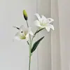 2 Lirios de Película Artificiales para Decoración en la Sala de Estar, Mesa de Café, Aparador, Decoración de Bodas y Arreglo Floral