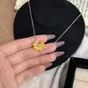 Novo Colar Popular de Margarida Rosa da Xiaohongshu para Mulheres, Tendência e Cool, Mesmo Estilo do G-Dragon, Corrente Clavicular de Design de Alta Qualidade