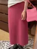 Falda de piel de mapache de longitud media para mujer, nueva colección otoño/invierno 2026, de cintura alta, cintura elástica, levantacola, elegante, adelgazante, falda midi hasta la rodilla